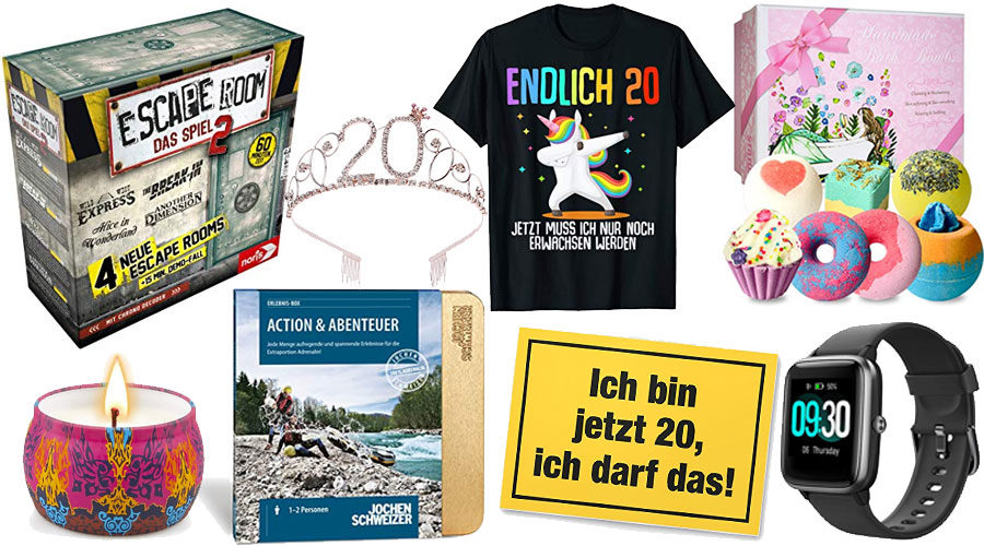 Geschenke zum 20. Geburtstag